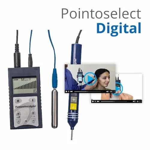 Pointoselect Digital auriculotherapy point locator.